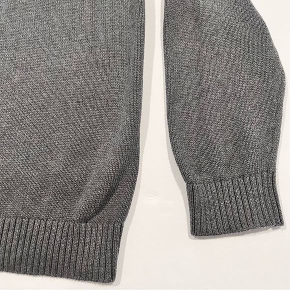 LL Bean Gray 1/4 Zip Mock Neck‎ 100% CottonPullover Sweater XL - Picture 6 of 11